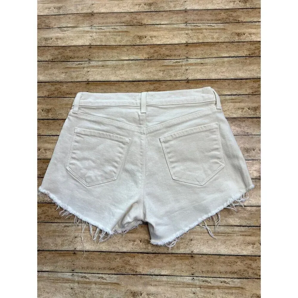 L'Agence Cream Audrey Shorts 25 Mid Rise Vintage White